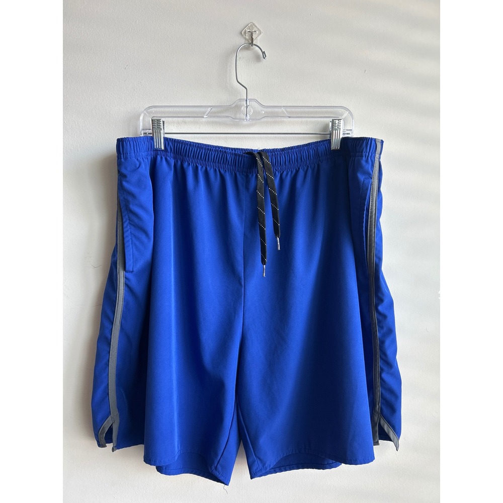 Zelos Blue Athletic Elastic Waist Drawstring Gym Run Shorts Men XXL